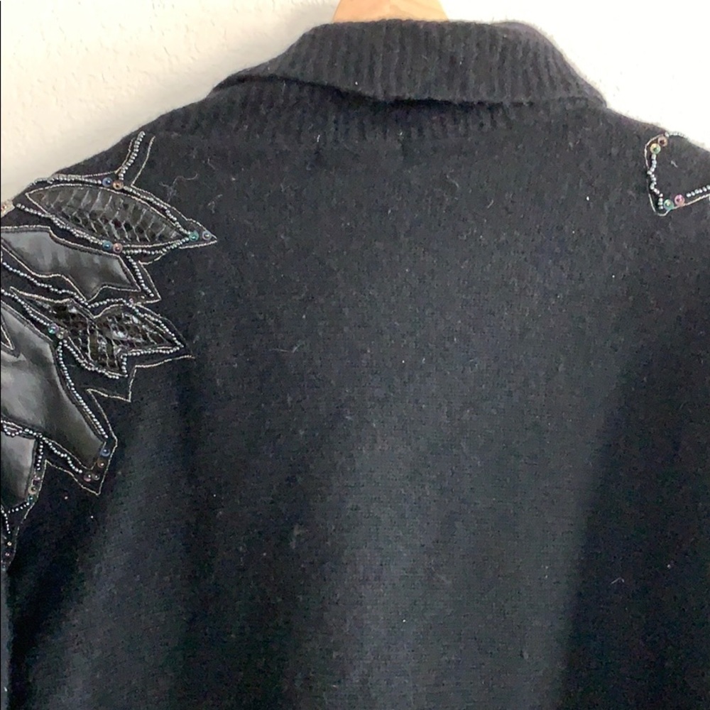Vintage Black Cowl Neck Sweater with Embellishments - Picture 11 of 16